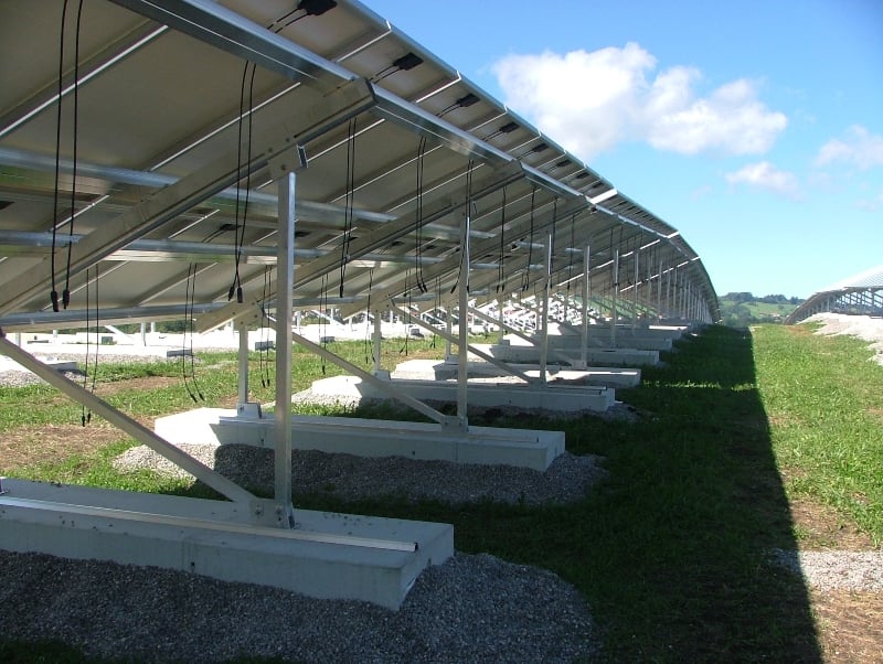 Unterseite von Sonnenkollektoren