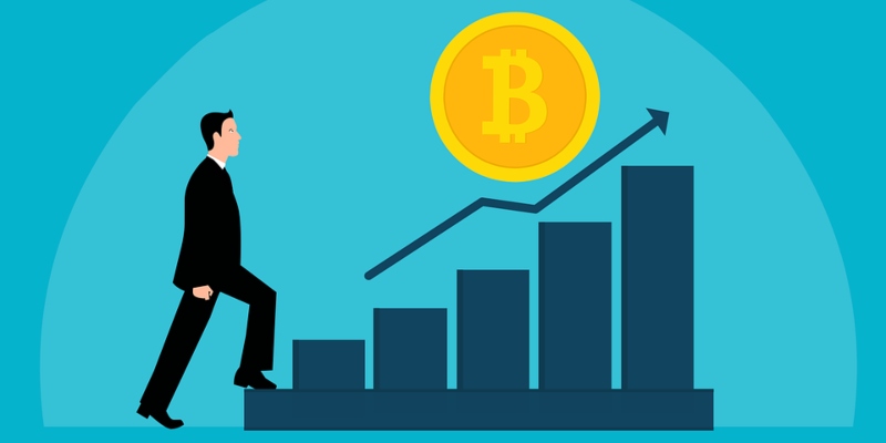 Gráfico figurativo sobre o crescimento do Bitcoin
