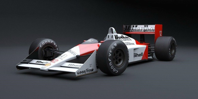 Das Formel-1-Fahrzeug (McLaren MP4-24) von Ayrton Senna des Herstellerteams McLaren.
