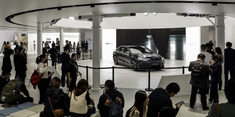 Nio ET7 model displayed at the Shanghai Auto Show 2021 Nio ET7 model displayed at the Shanghai Auto Show 2021
