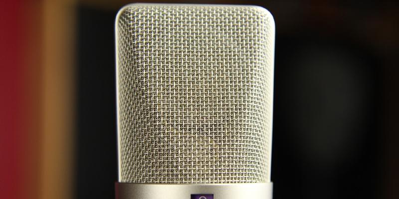 Grey microphone close up Grey microphone close up