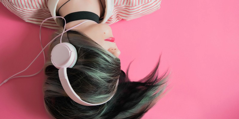Woman with headphones Woman with headphones