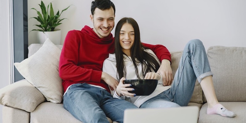 Couple watching Online Concert